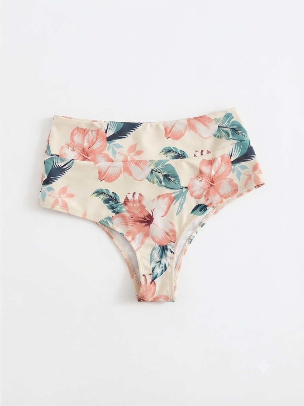 NEW Zaful Floral Tropical High-Waisted Bikini Bottoms S